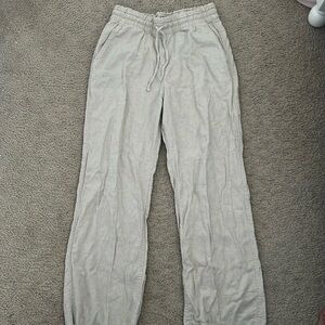 hollister adjustable-rise pull on baggy linen pants